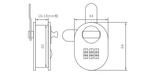 CHE-046 Egg Type Drawer Combination Lock thumbnail 3