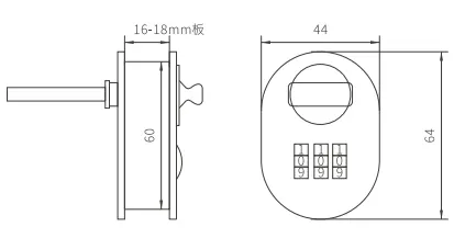 CHE-046 Egg Type Drawer Combination Lock thumbnail 4